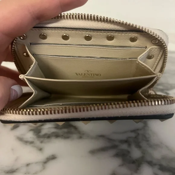 Valentino Garavani rock stud zip around wallet